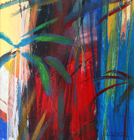 Primal Landscape V acrylic on board