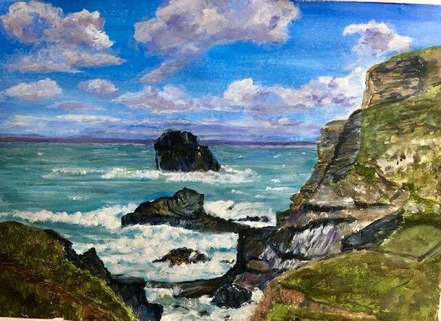 Trebarwith Strand, Cornwall- acrylic