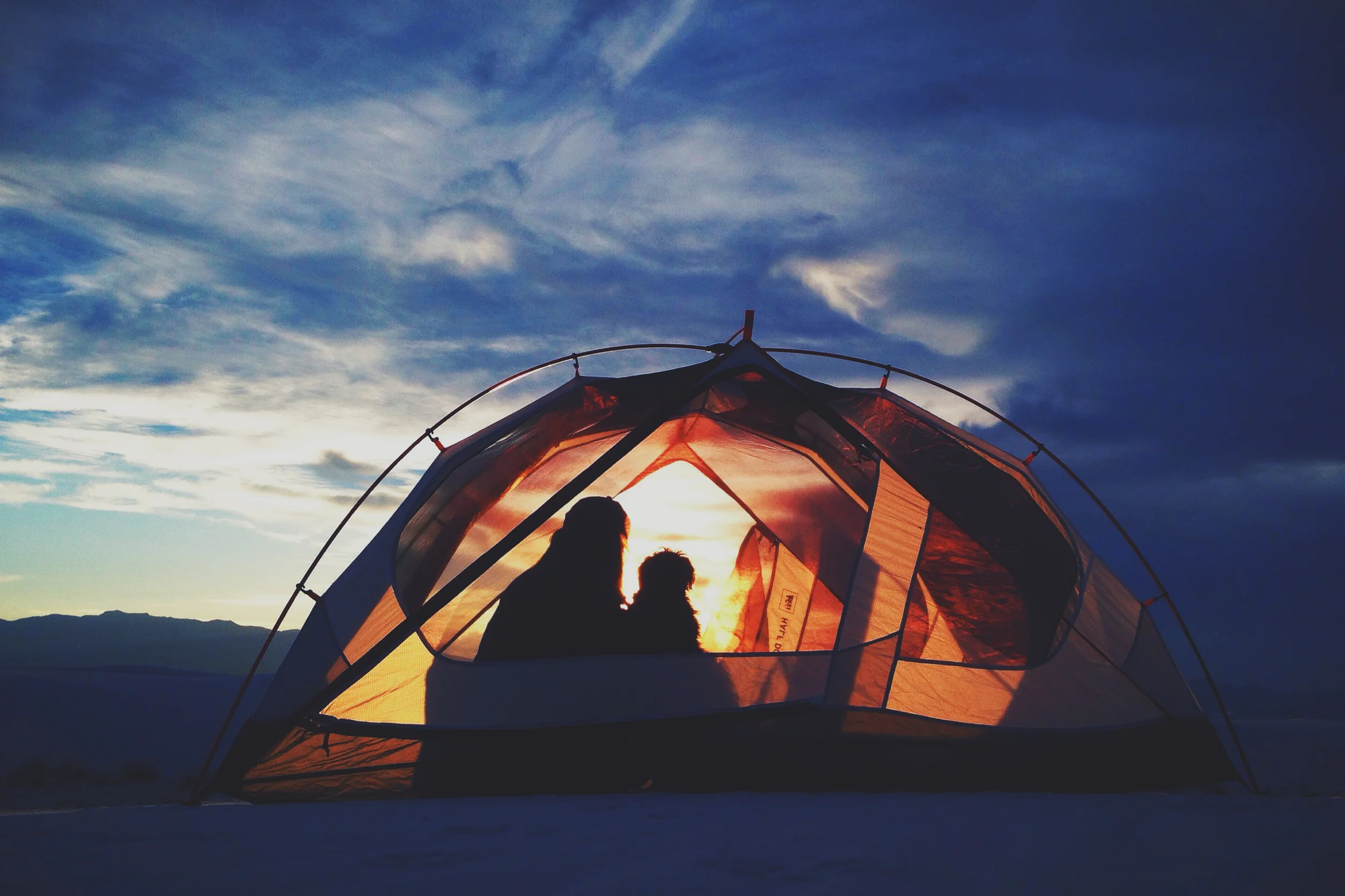 Max and I enjoying the sunset at White Sands National Monument. - Listed in our favorite places blog