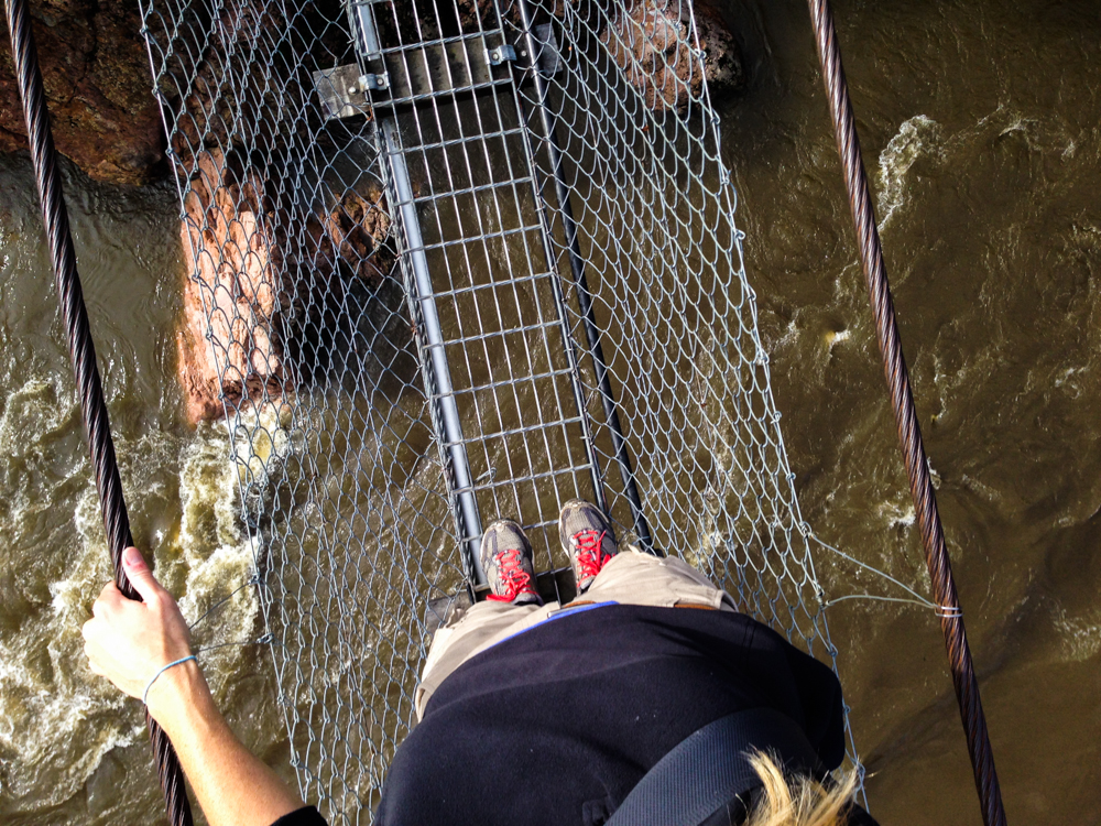 Walking on a swing bridge in New Zealand. Something I thought I would never do since I am afraid of heights.