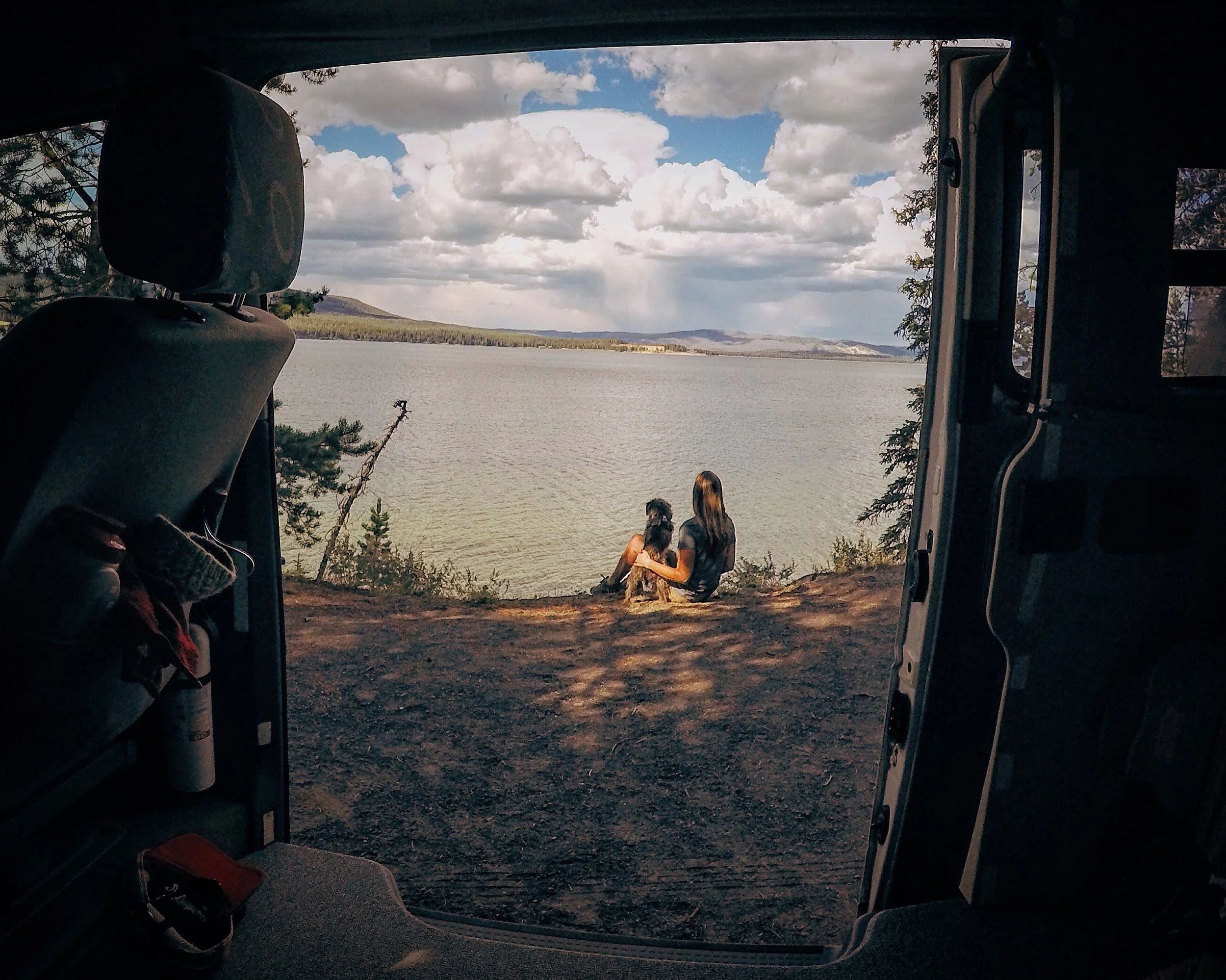 Max and I enjoying the view of Yellowstone Lake