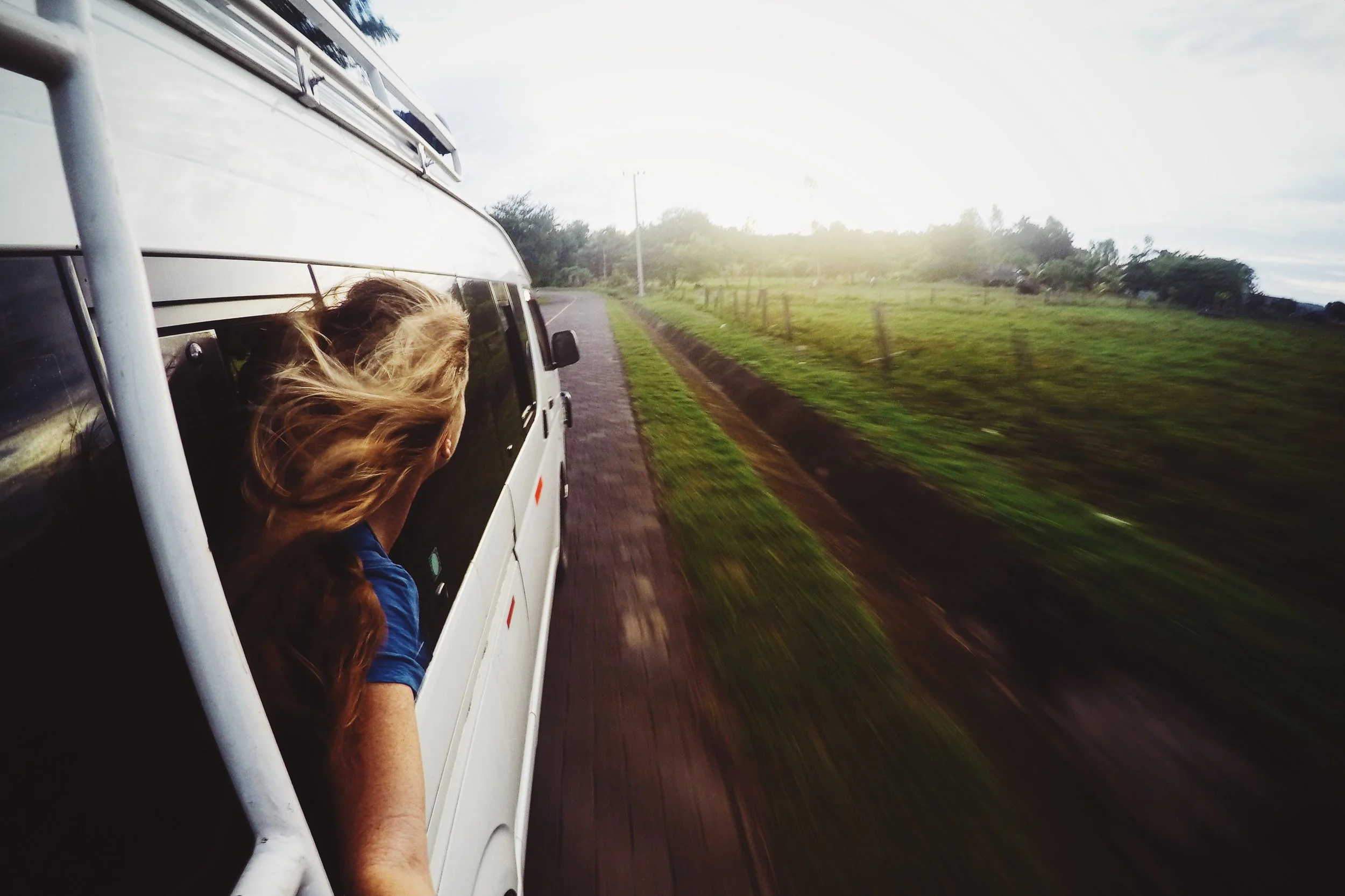 Enjoying the Nicaragua countryside from the window of our airport van.