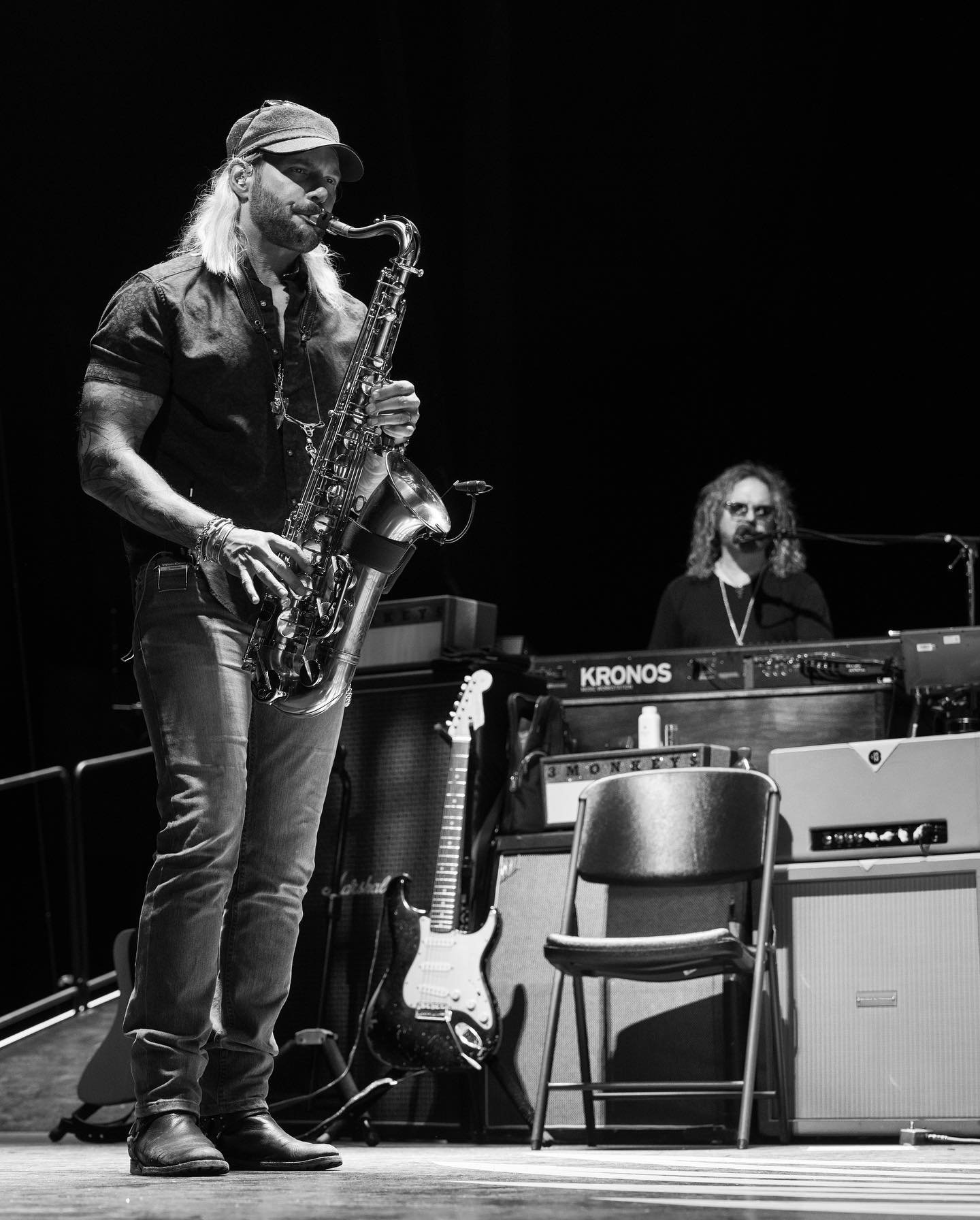 Me, my sax, and the great and powerful @buckjohnson_official.. photo: @theaaronperry!! @aerosmith