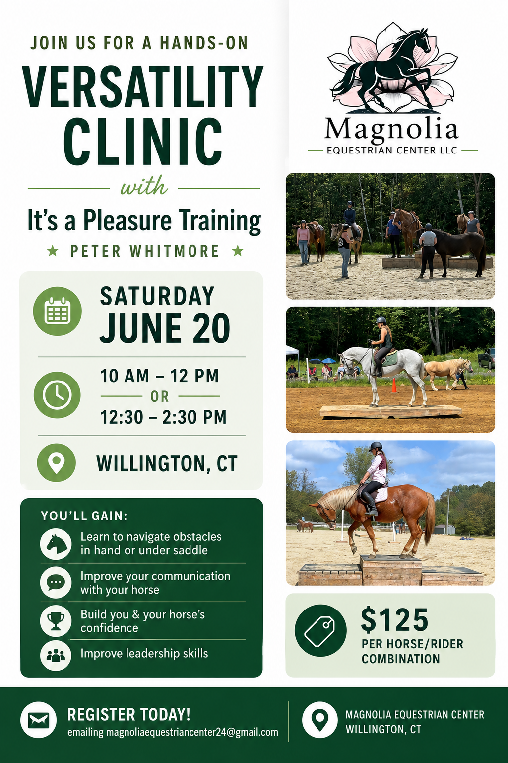 Versatility Clinic with It's a Pleasure Training