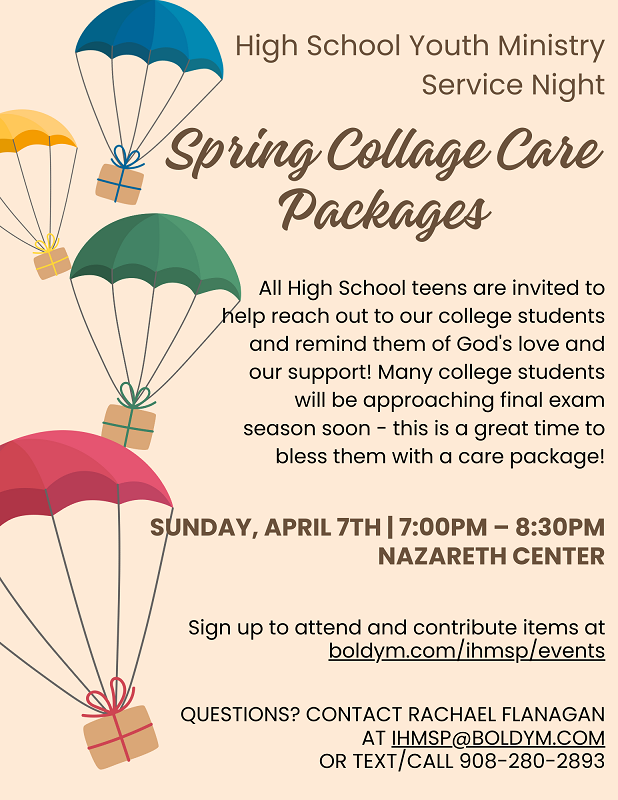 [Youth Ministry] Spring College Care Package Night