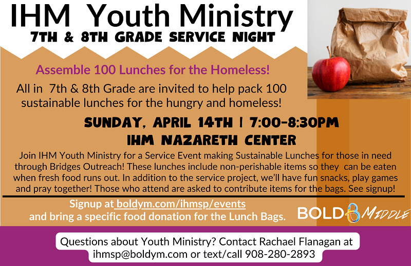 [Youth Ministry] Service Night: Lunches for the Homeless