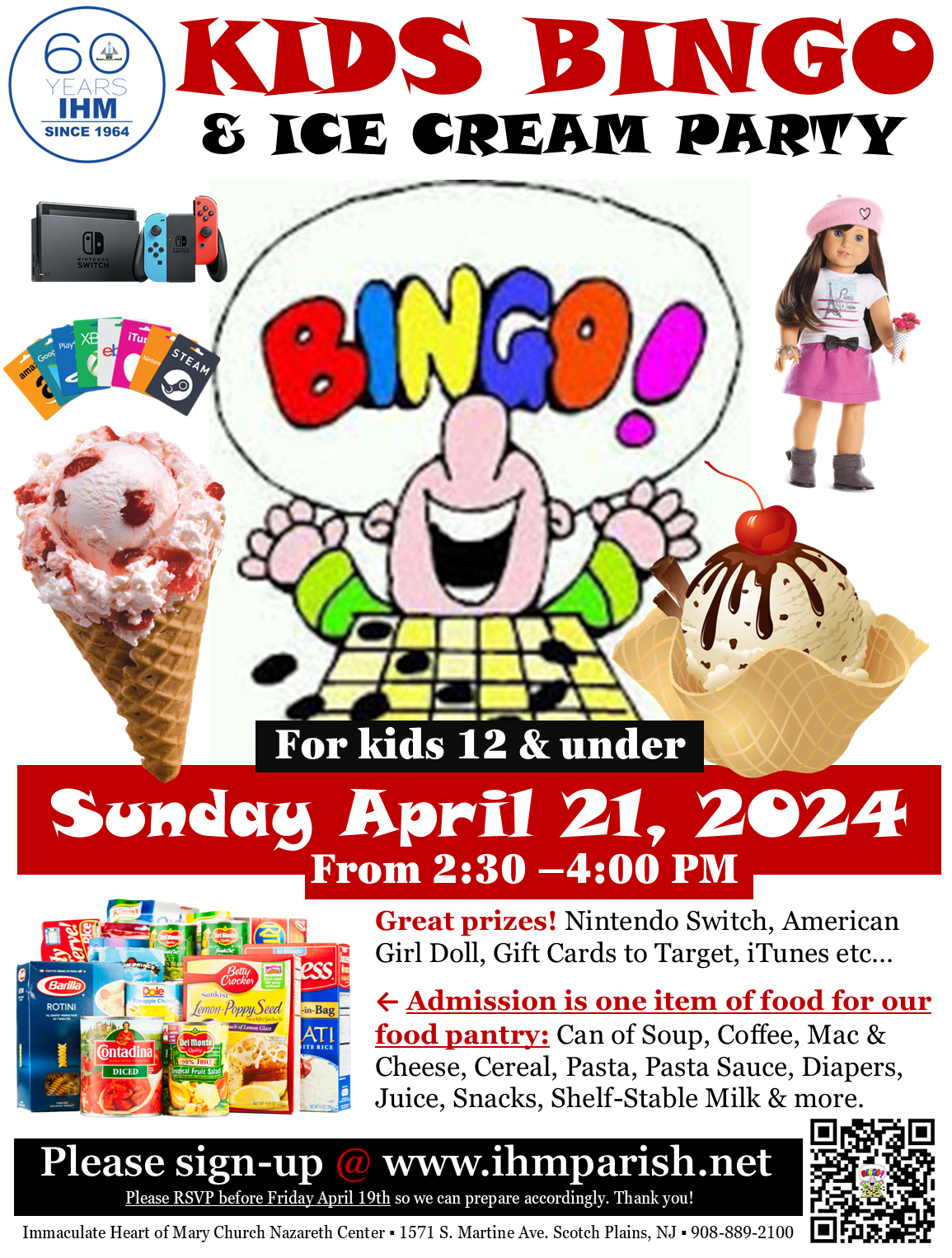 FREE Kids Bingo &amp; Ice Cream Party