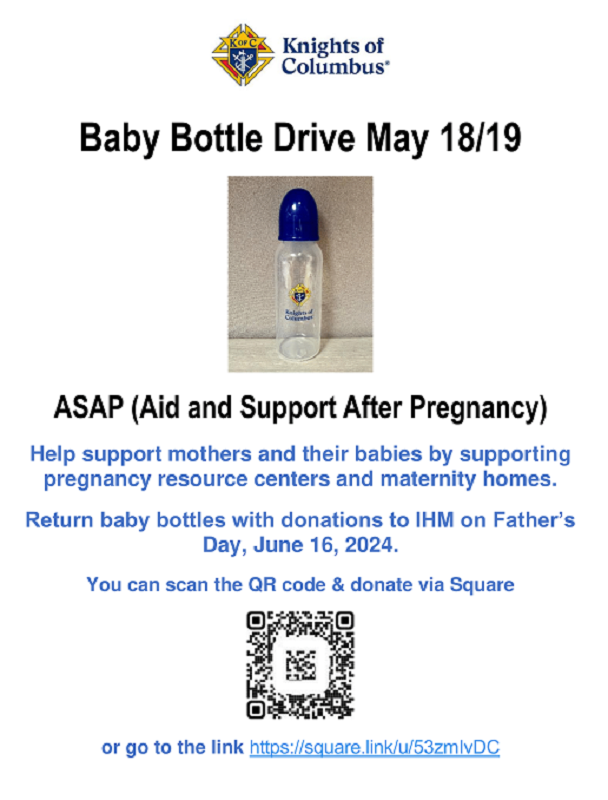 KofC Baby Bottle Drive 2024