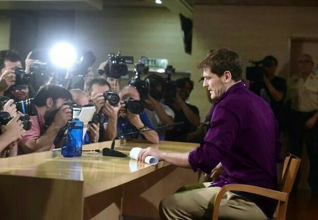 Casillas seen here during Friday morning's announcement