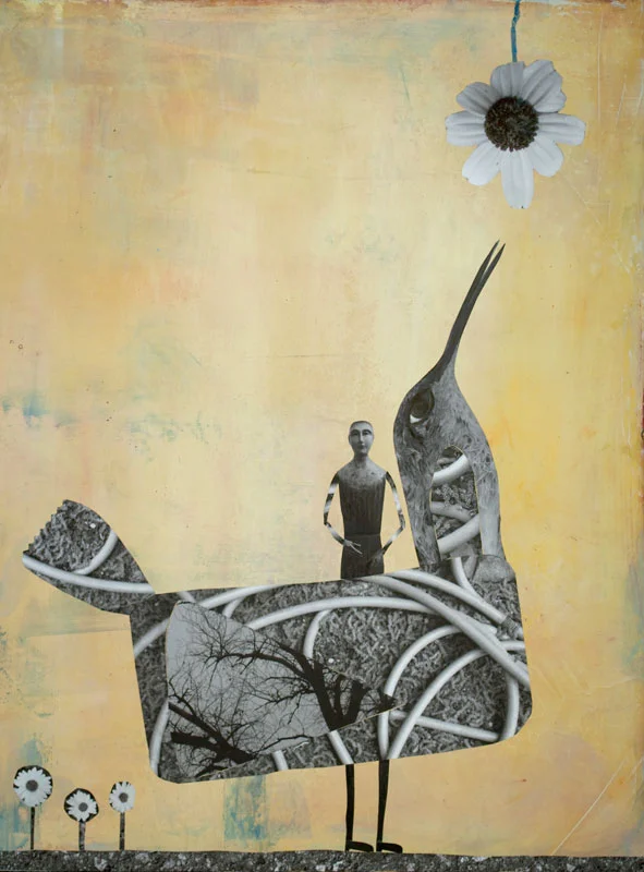 Hummingbird (with Figure stand) , 2016, 24 x 18 inches