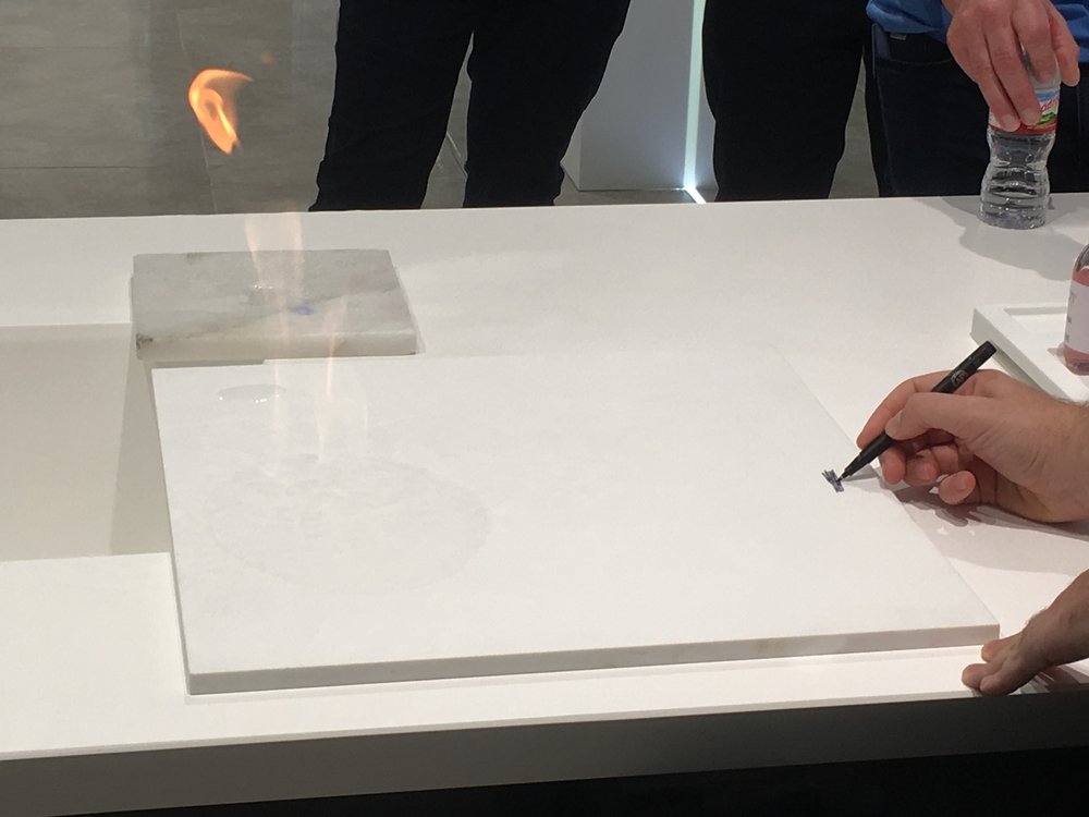 Demonstrating Krion's resistance properties