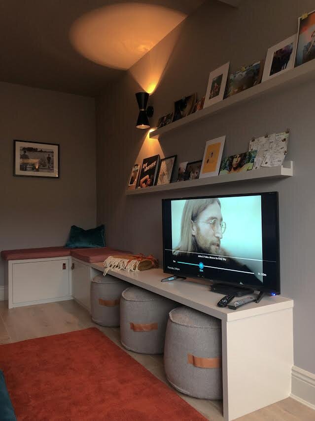 Templeogue Residence; A garage conversion Den/Media room unit with additional seating