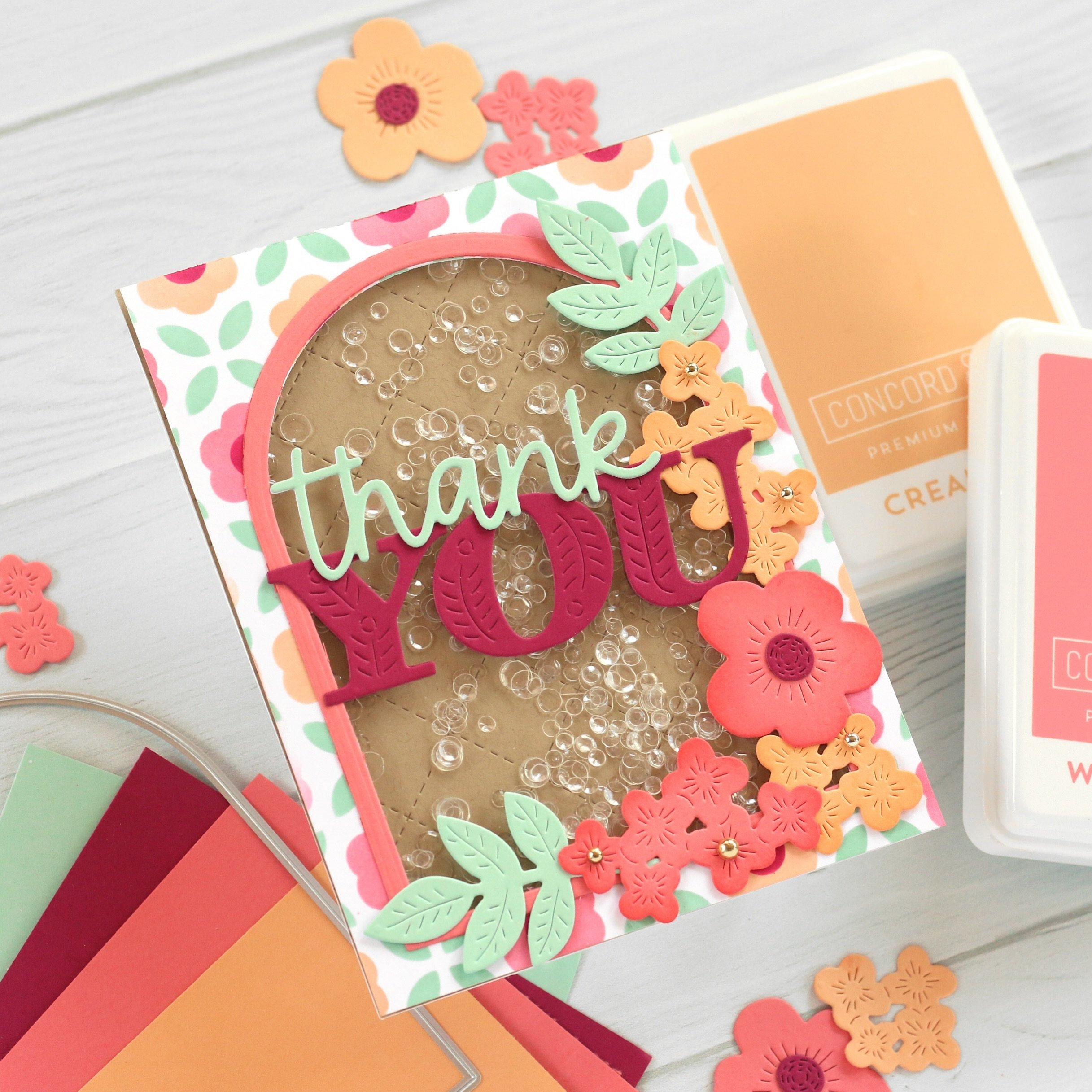 Today&rsquo;s live on YouTube was a twofer! Watch on replay now!
.
Check out the shaped card I created in today&rsquo;s live AND this shaker card with the leftovers, plus some extra die cuts! I love creating an extra card when I can, especially when 