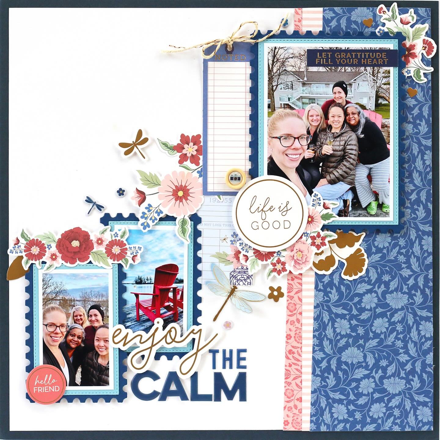 Did you catch my International Scrapbook Day Live on the @sctmagazine YouTube channel?! 
.
I was so happy to create with the gorgeous new Bayfair collection coming soon to the @teamspellbinders shop to make this 12 x 12&rdquo; layout while sharing my