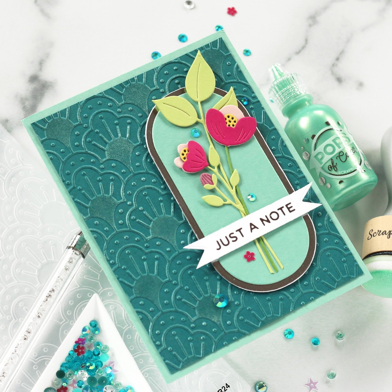 Watch me create this card and chat along in my YouTube Premiere tomorrow, Friday May 17th at 11 am Central, 12 pm Eastern!
.
I am loving this new embossing folder of the month from @teamspellbinders , and I upped the WOW factor using @scrapbookcom Po