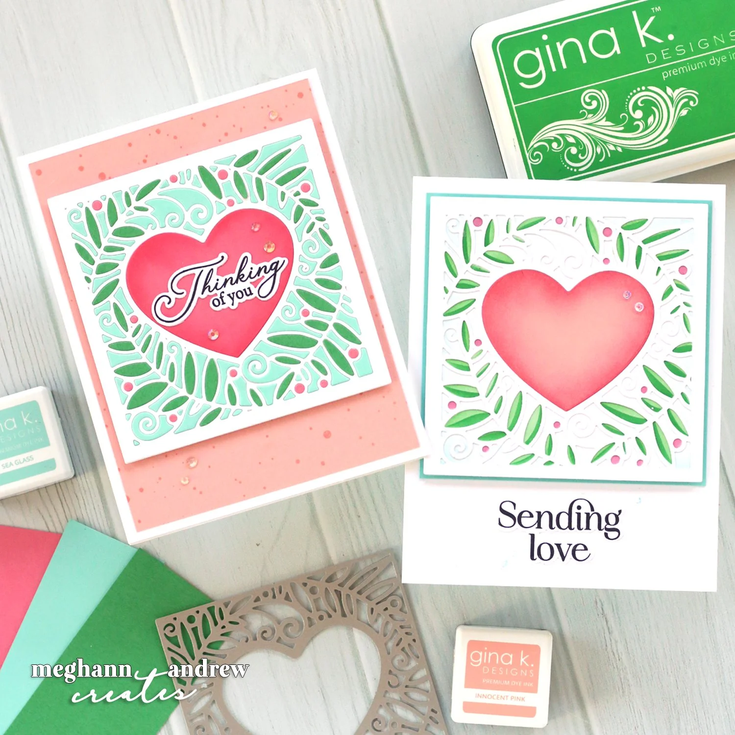 Elegant Heart Frame Cards: Ink Blended or Inlay? 