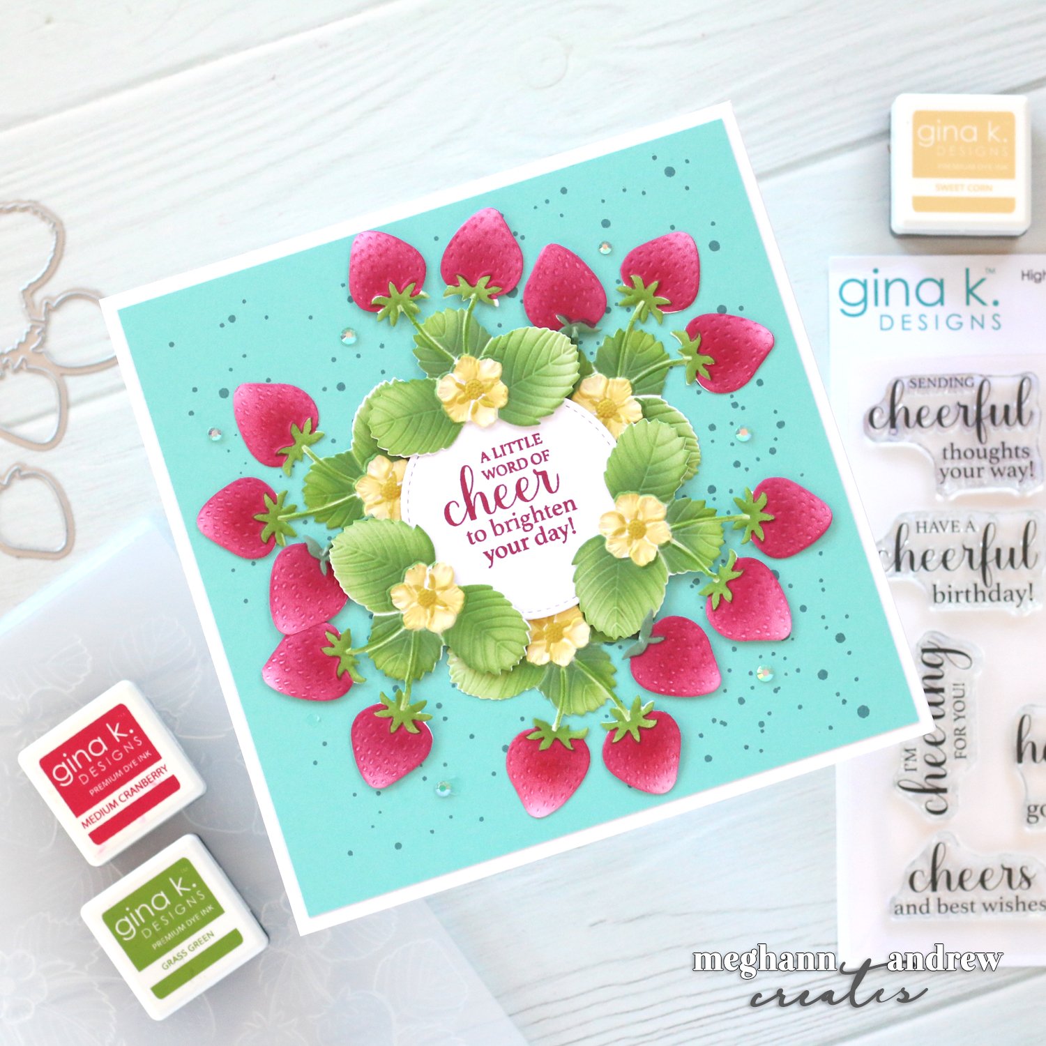 Create a Strawberry Wreath with Gina K. Designs!