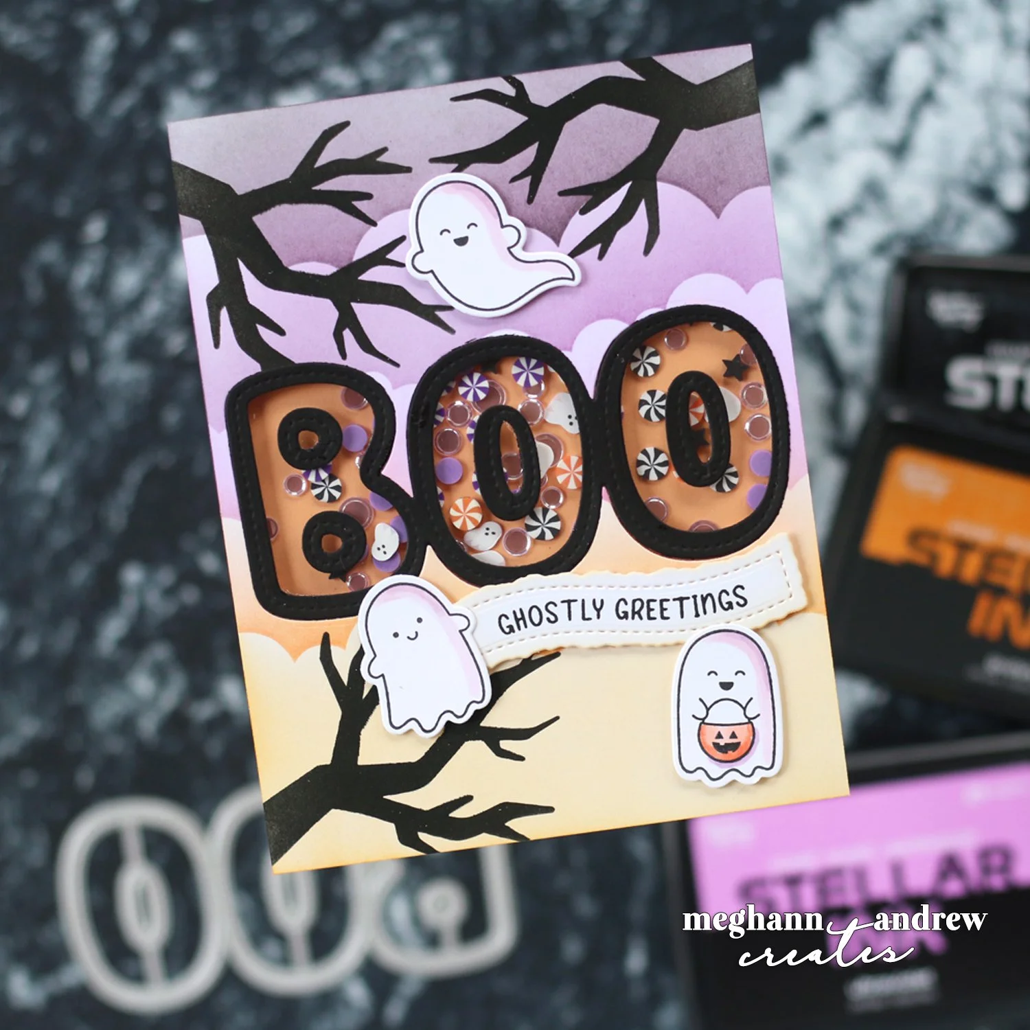Ghostly Greetings with Pretty Pink Posh + Video HOP