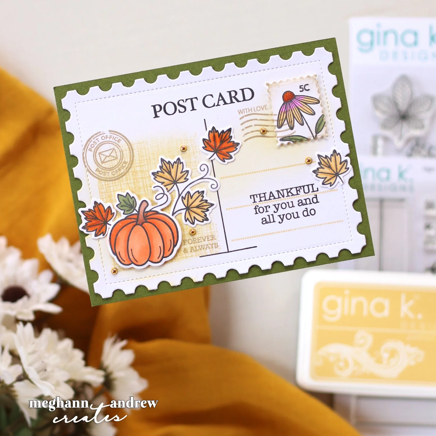 Create This Autumn Postcard with Gina K. Designs!