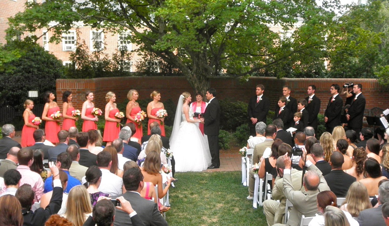 Wedding in the Bryan Courtyard of The Carolina Inn, Chapel Hill NC