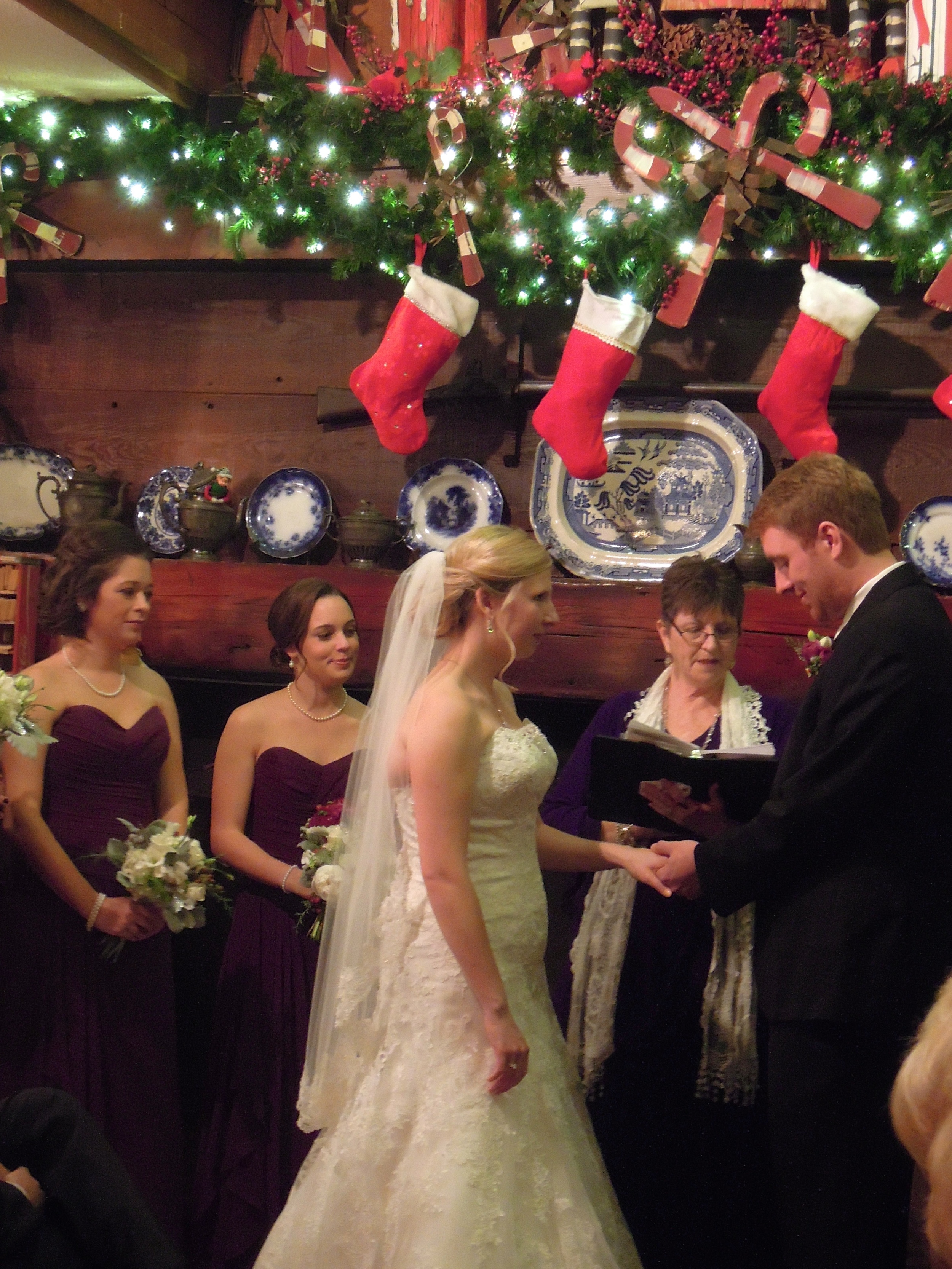 Christmas Wedding inside Angus Barn Restaurant, Raleigh NC