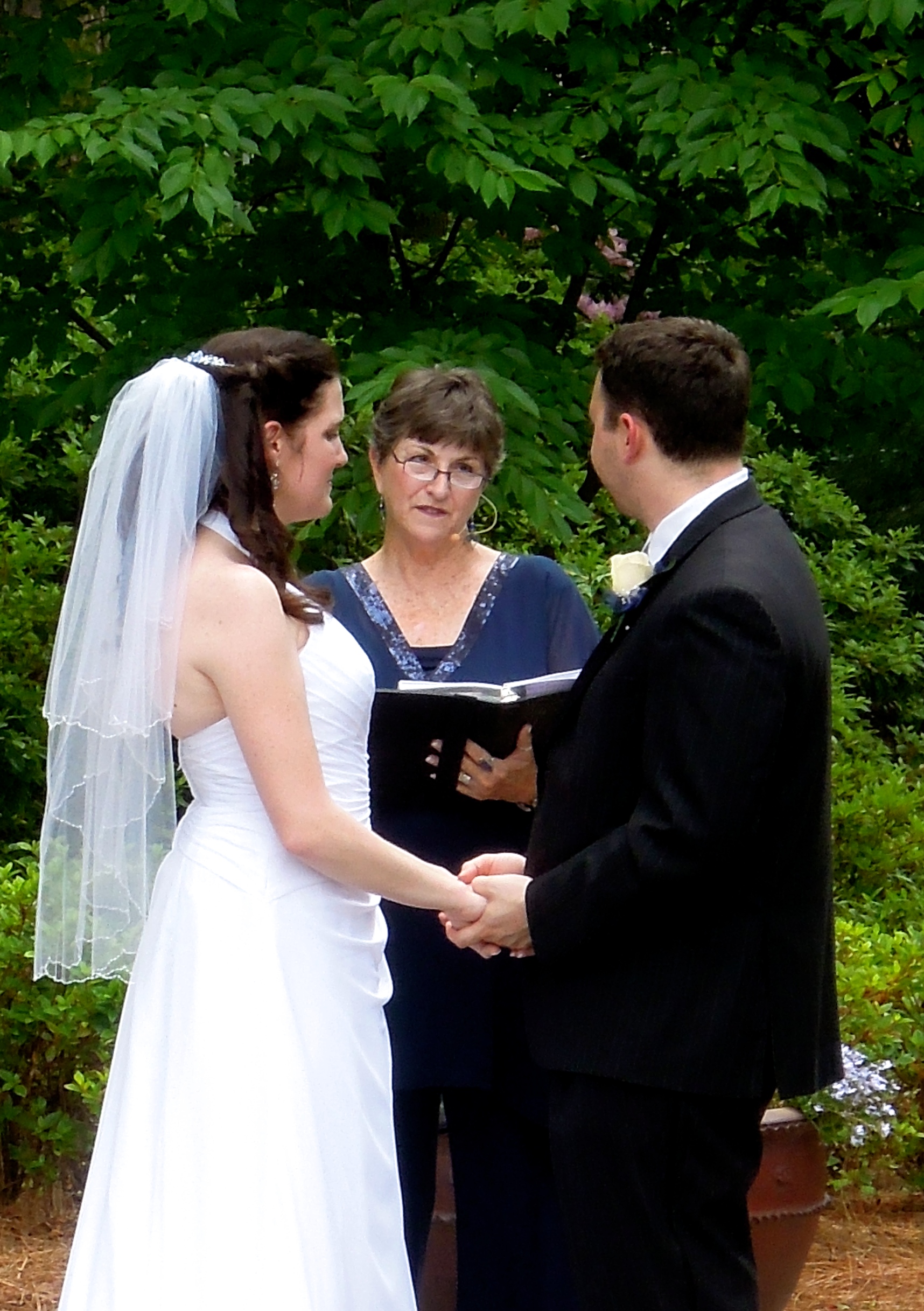 Wedding Ceremony at the WRAL Azalea Garden, Raleigh NC