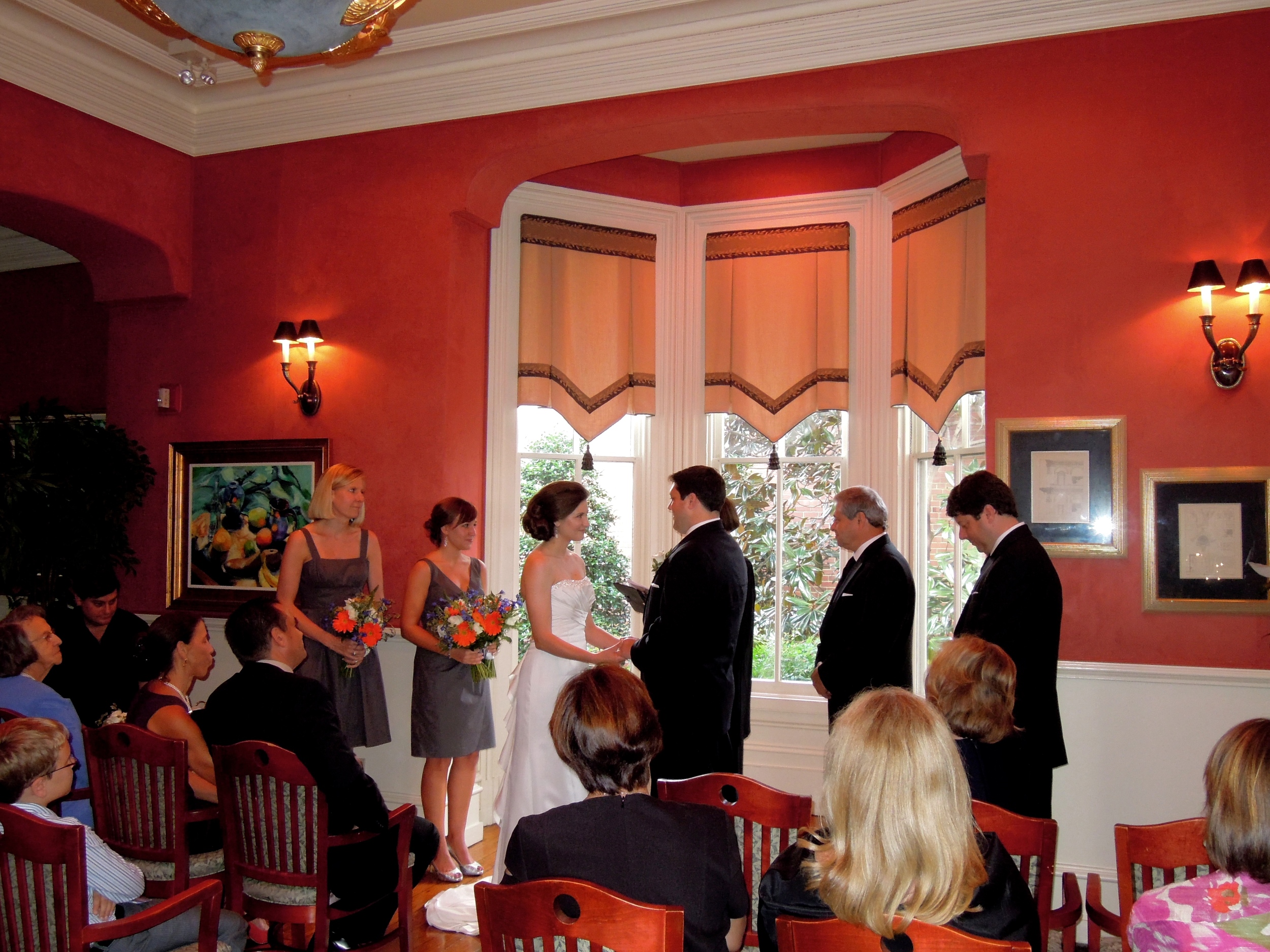   Small intimate wedding at the historic Second Empire restaurant in downtown Raleigh  