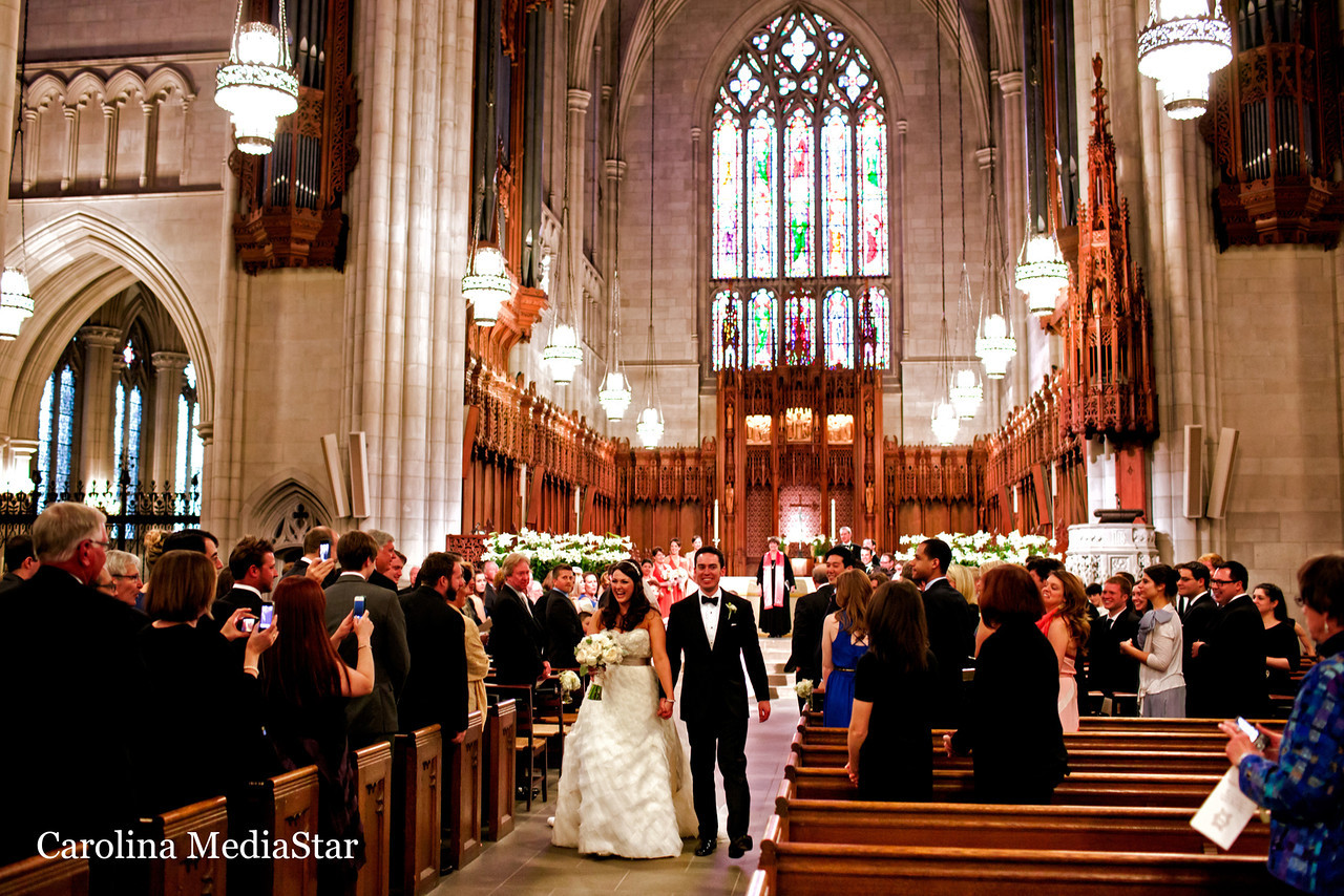 Spectacular wedding at Duke Chapel in Durham. Photo by Carolina Mediastar 