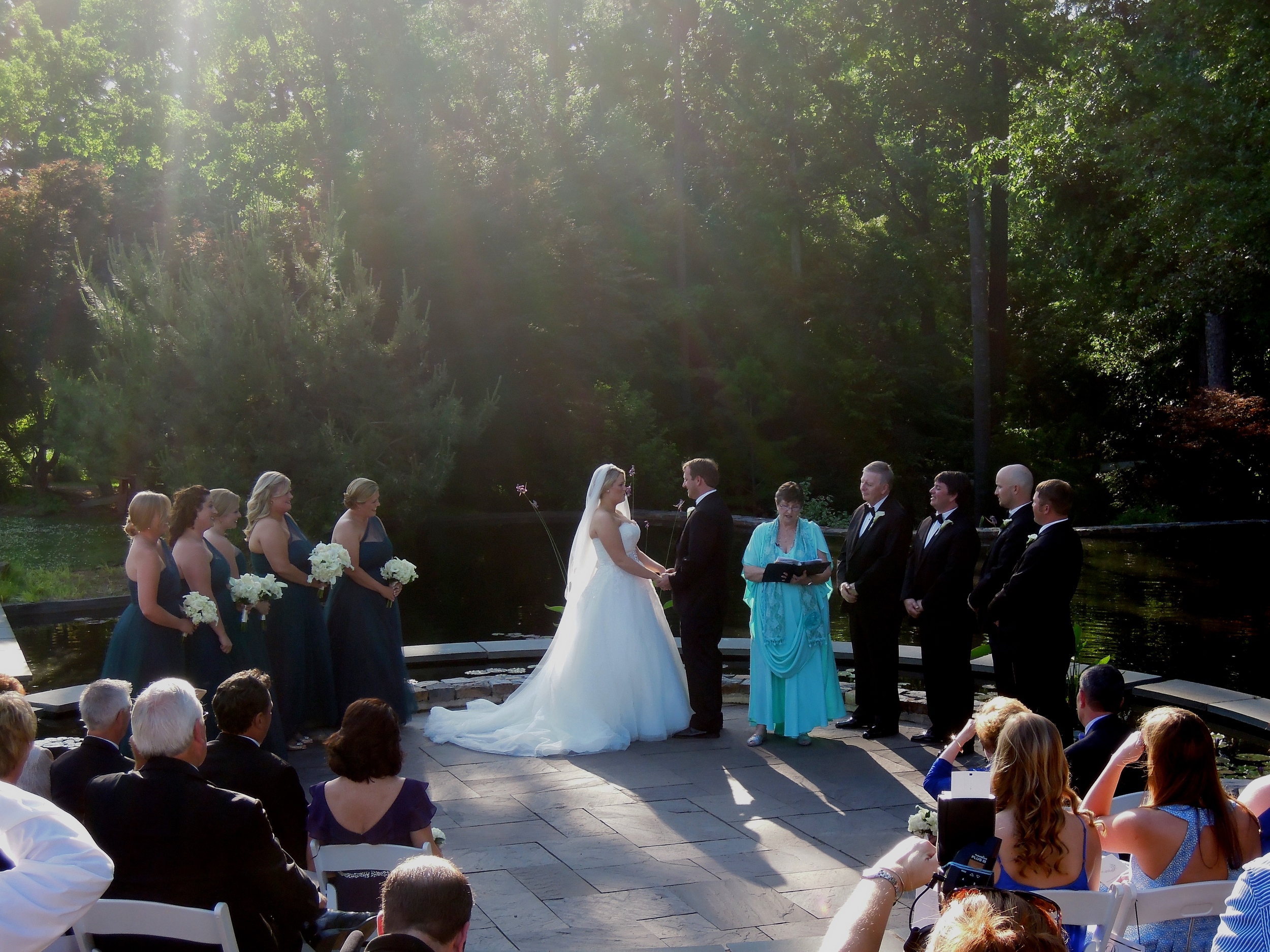  Dreamy wedding ceremony at Duke Gardens Angle Amphitheater in Durham&nbsp; 