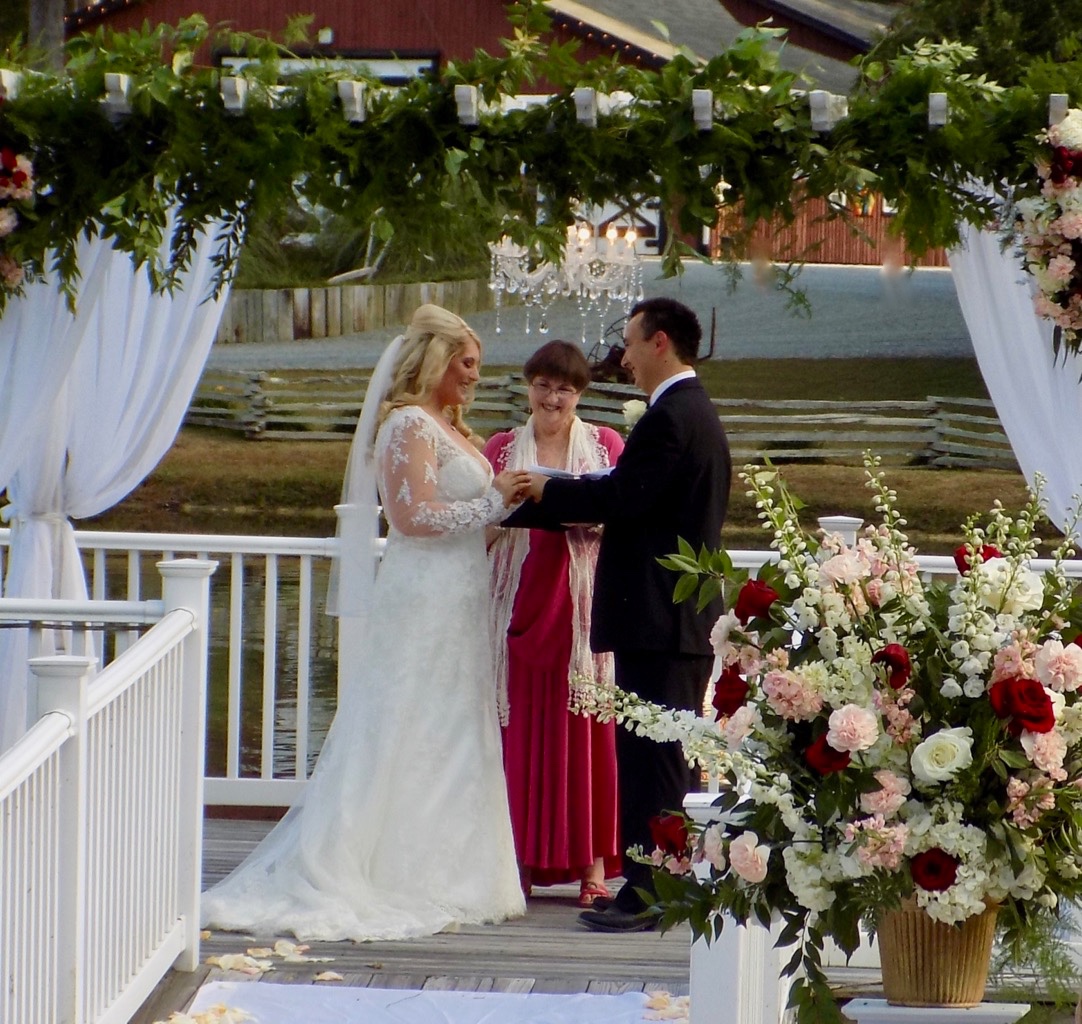  Officiating wedding at Shady Wagon Farm in New Hill NC 