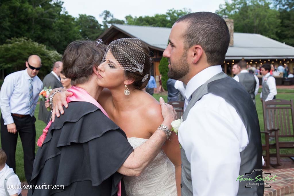 Hugs and Congratulations to the newlyweds on their marriage at Angus Barn Pavilion