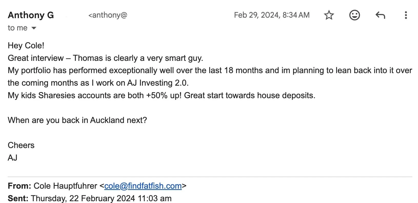 "My kids' Sharesies accounts are both +50% up!"