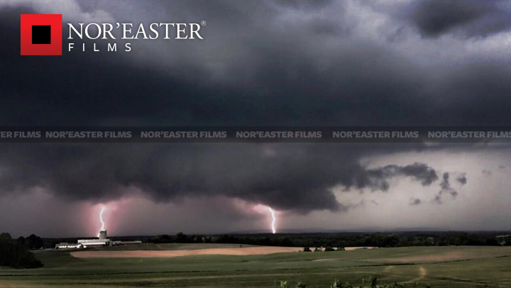 Twin lightning strikes in Washington County, New York. Video Screen Capture. 