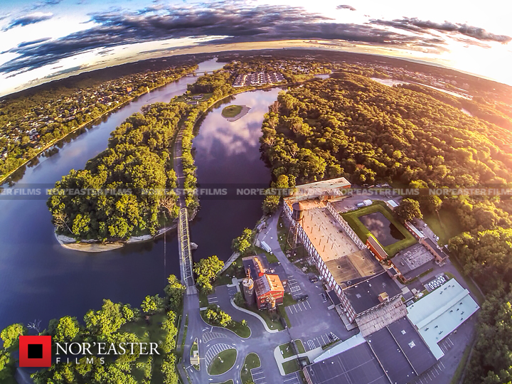 Above Peebles Island State Park in Cohoes, New York