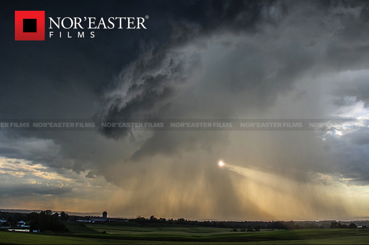 Storm season is coming: Sunlight and storm over Washington County, New York. 