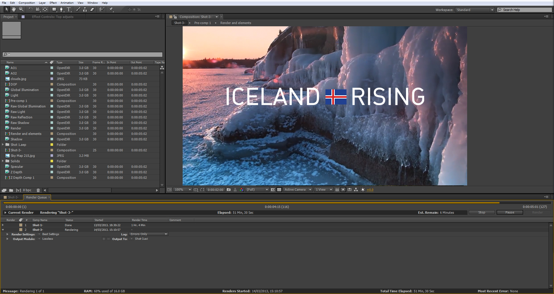 Editing session for Iceland Rising