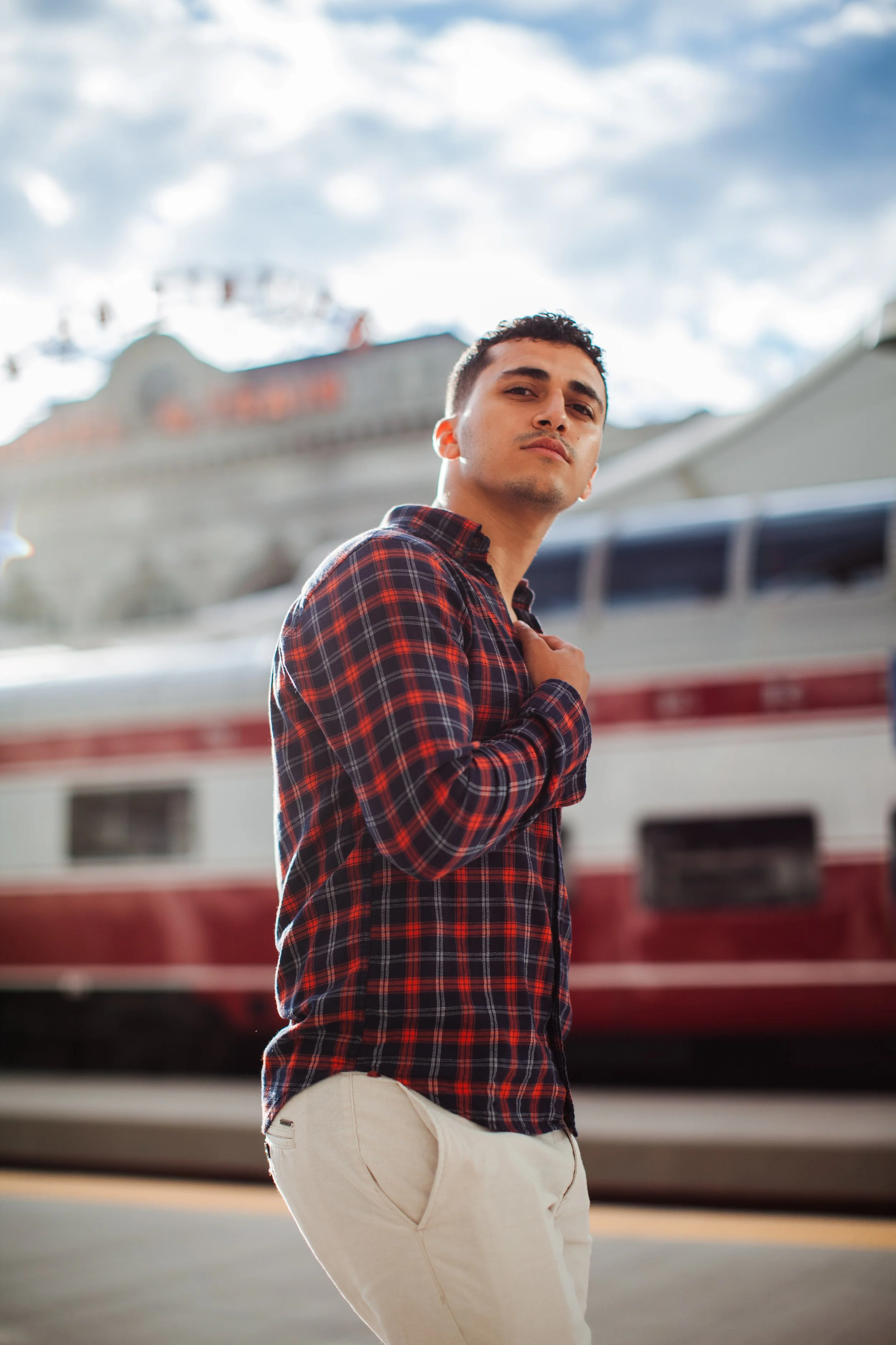 young man senior photos denver union station