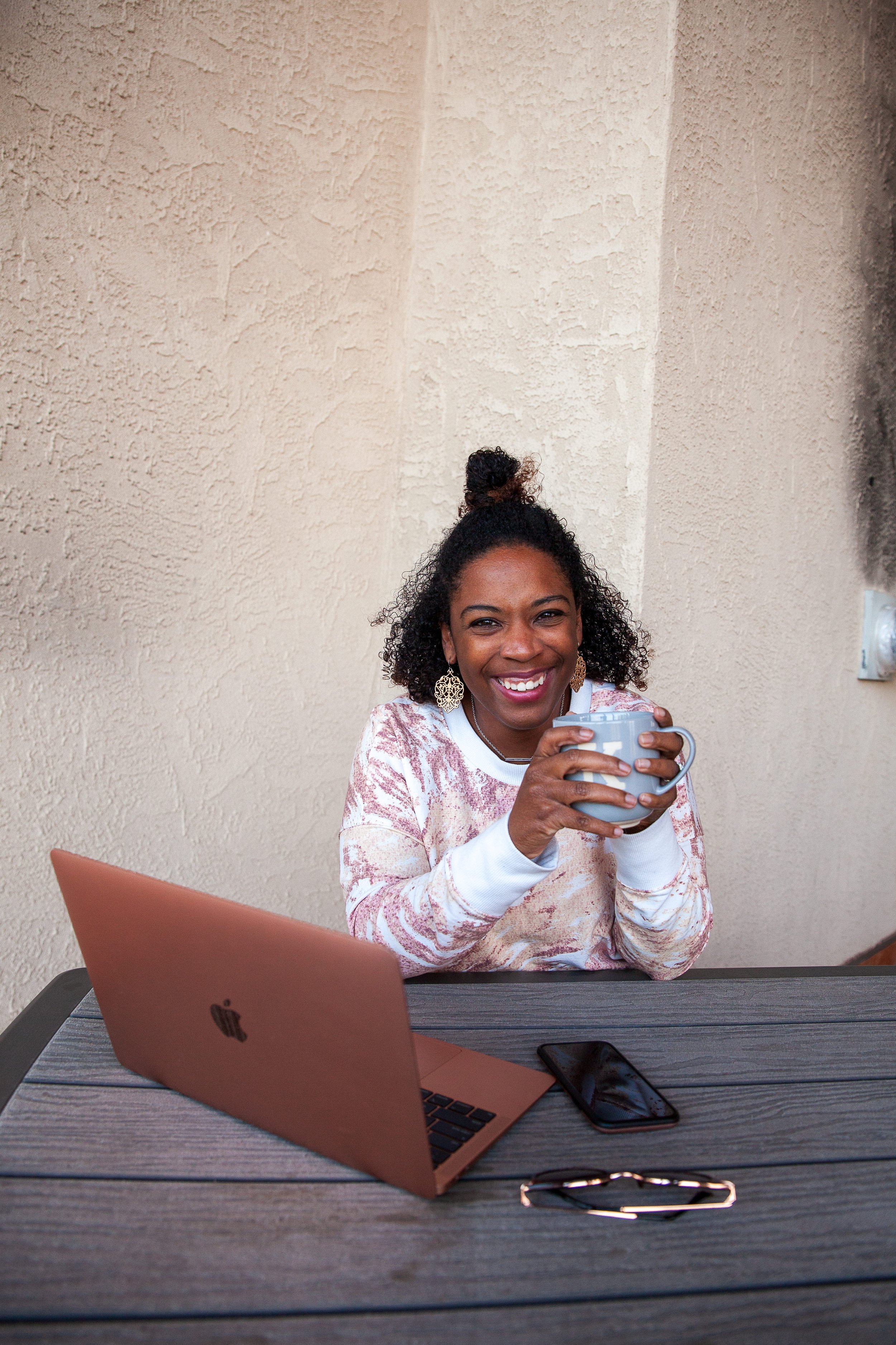 Branding Portrait with Laptop and Coffee