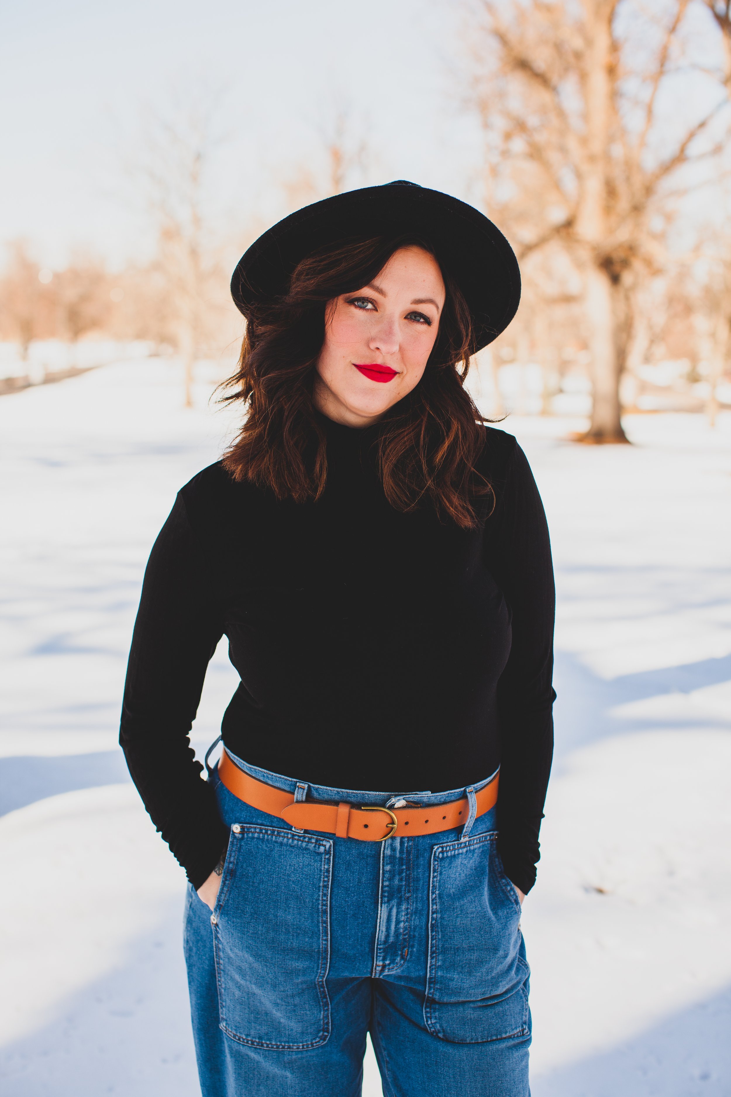 Winter Branding Photos at Washington Park
