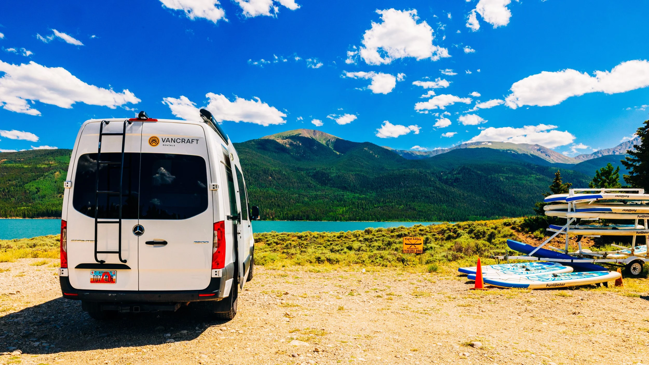 campervan life summer colorado twin lakes paddle board sunshine sawatch range