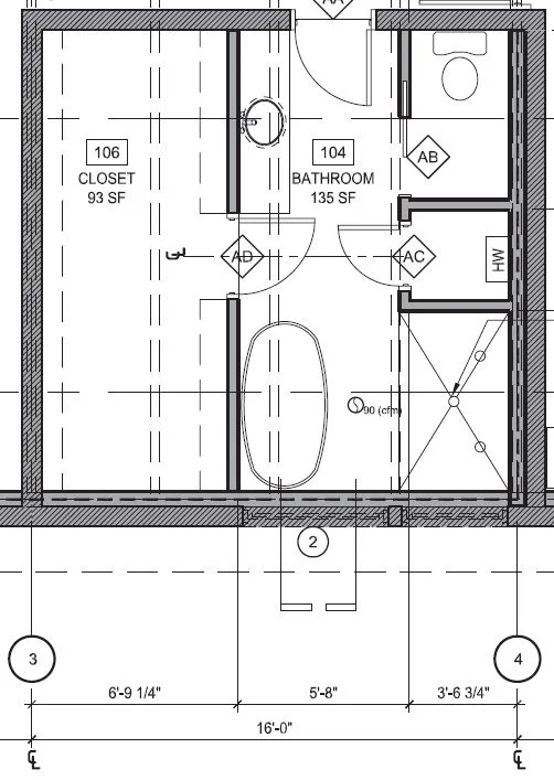 Grid lines provide a reference point for dimensioning and describing walls.