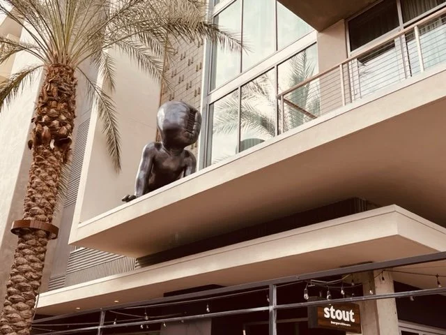 This sculpture actually helps communicate how large this cantilever is