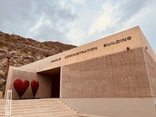 Notice the textured concrete transitions to smooth concrete where that wall plane slides into the void