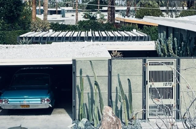 Interesting textures for the fence, gate, and the roof beyond