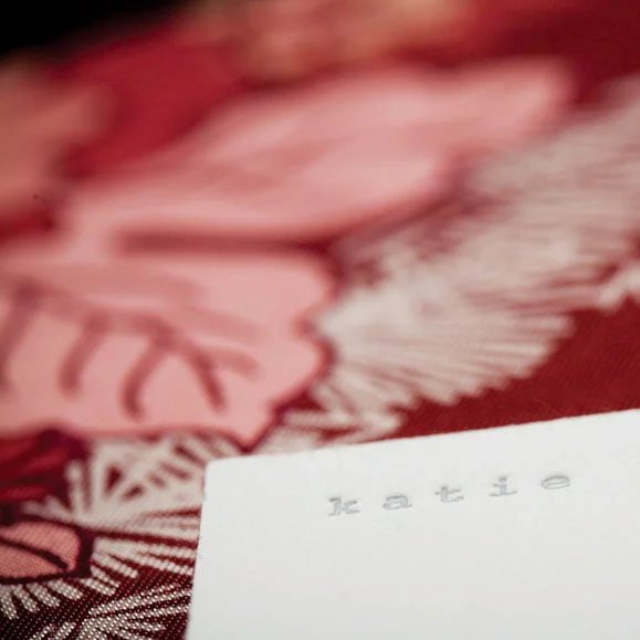  FABRIC BACKED PERSONAL STATIONERY |&nbsp;Vintage fabric backs 100% cotton heavy stock, letterpress printed with silver ink | soolip 