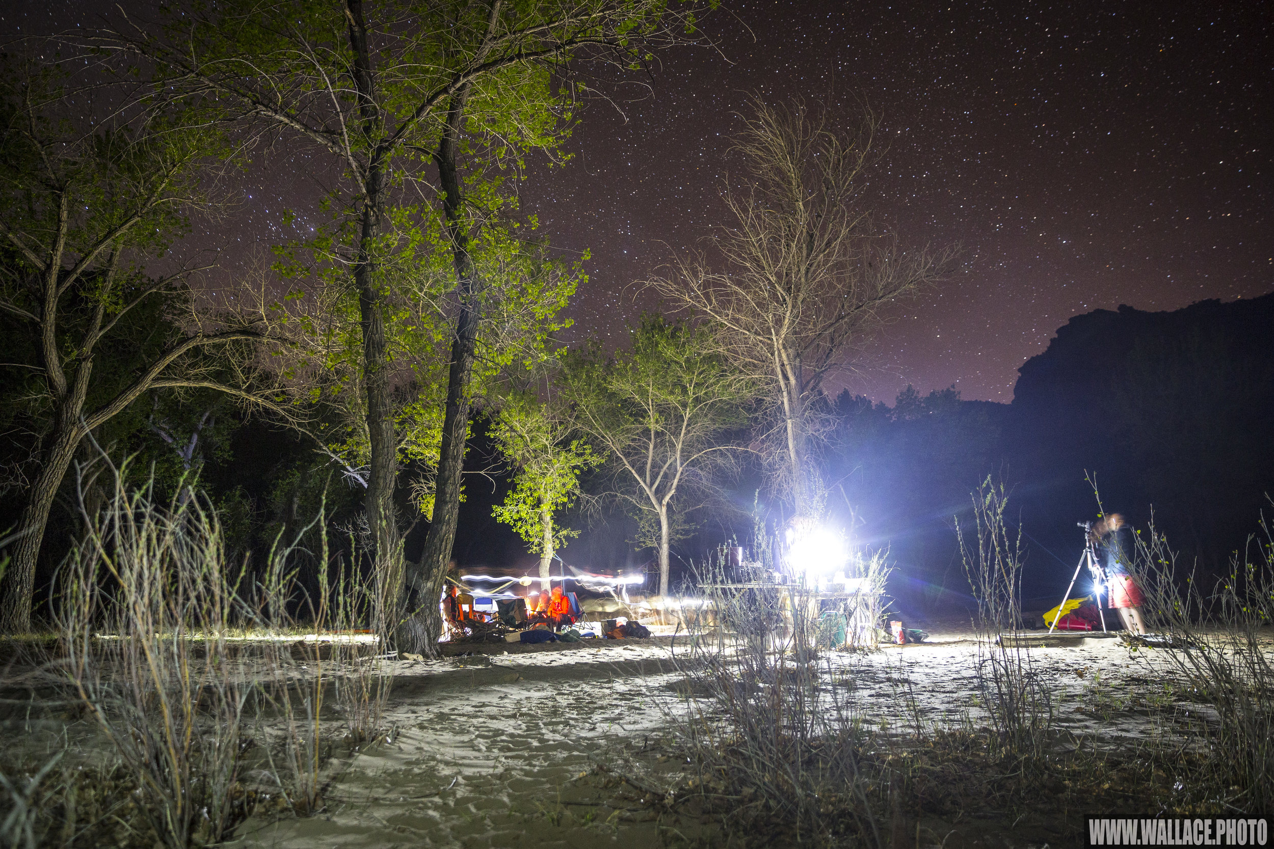 A typical night at camp under the stars.