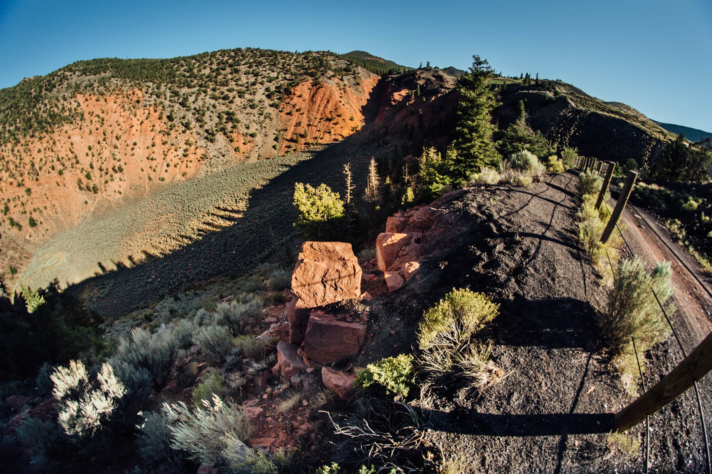 Overlooking the East rim of the Dotsero Crater, just after sunrise. 