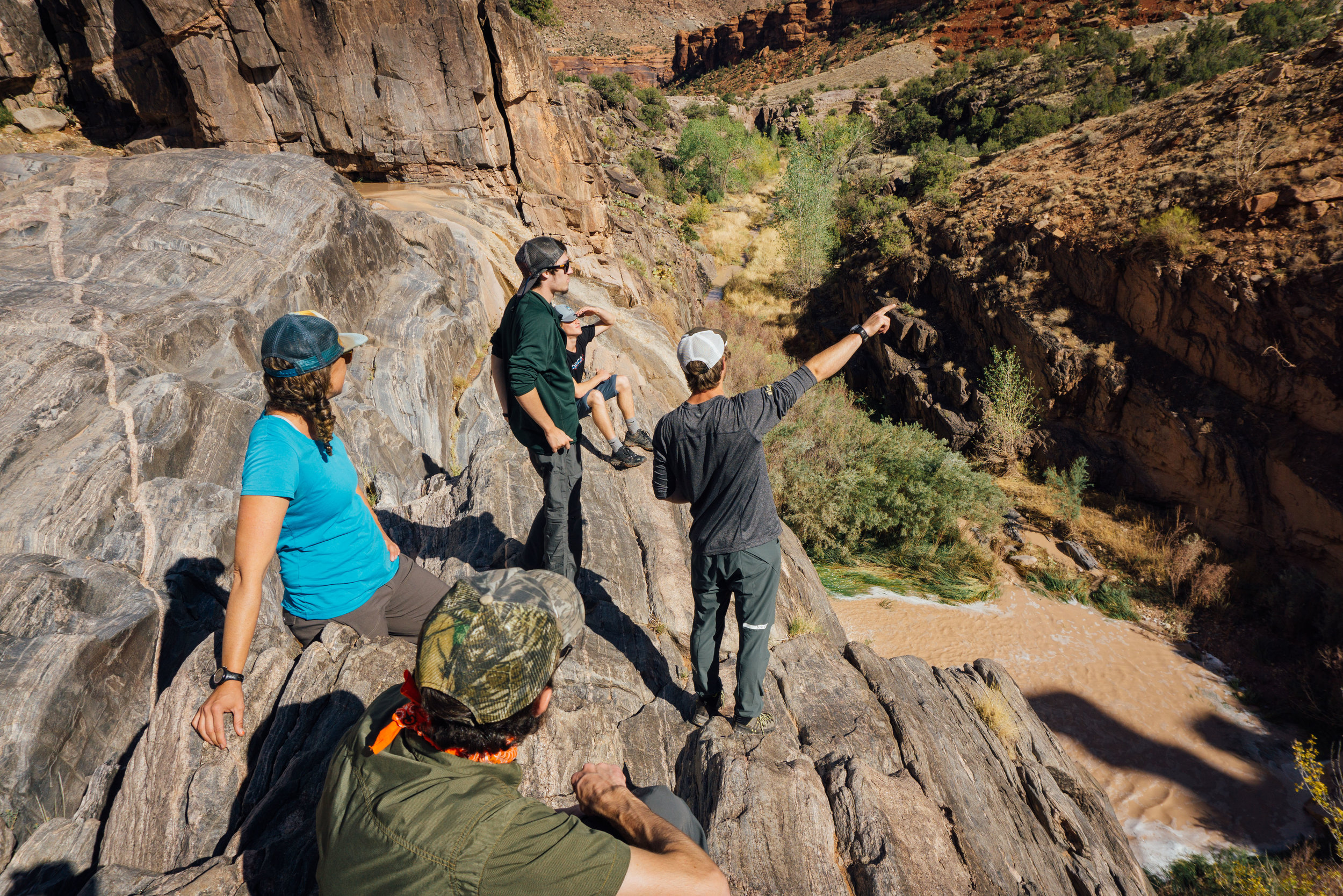  Overlooking a beautiful landscape in Little Dominguez Canyon. The heavy rains had left a decent flow through the waterway.  