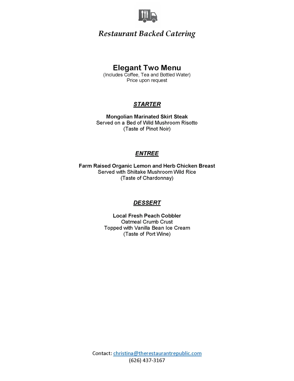 Elegant Menus Restaurant Backed Delivery And Catering