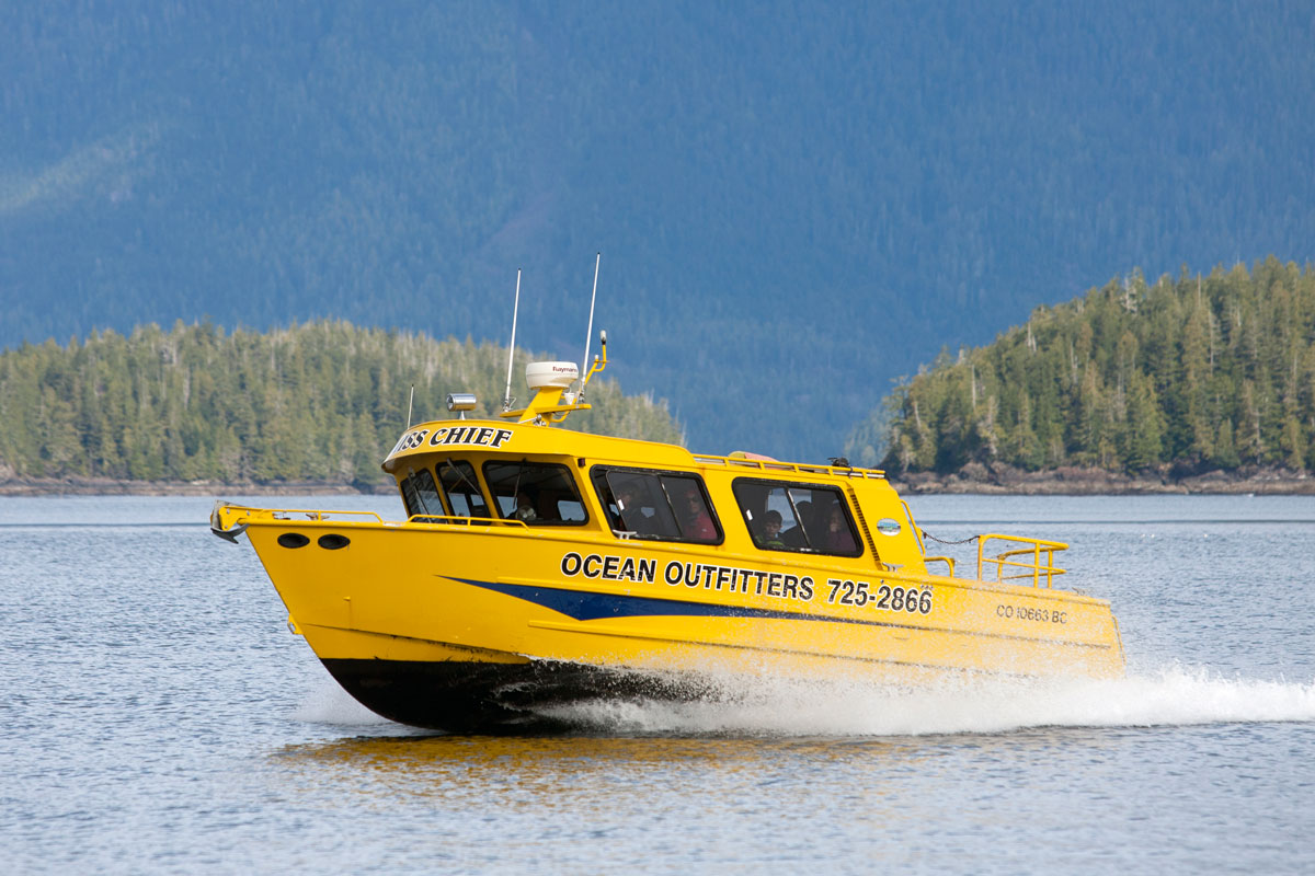 One of our covered adventure boats—Miss Chief.